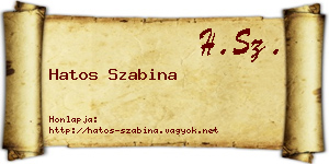 Hatos Szabina névjegykártya